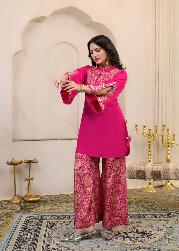 Sera flamingo embroidery premium co-ord set