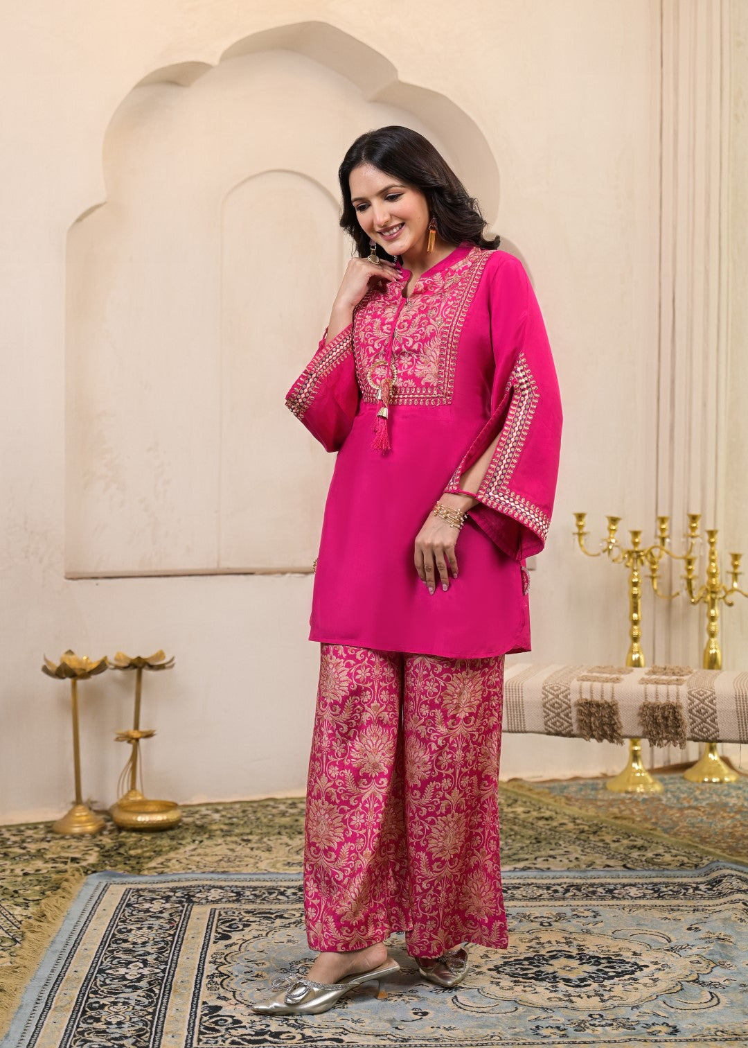 Sera flamingo embroidery premium co-ord set