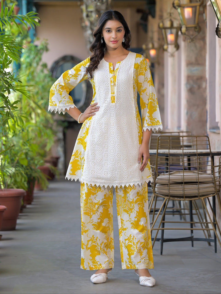 Bali Amber Schiffli Cotton Co-ord Set