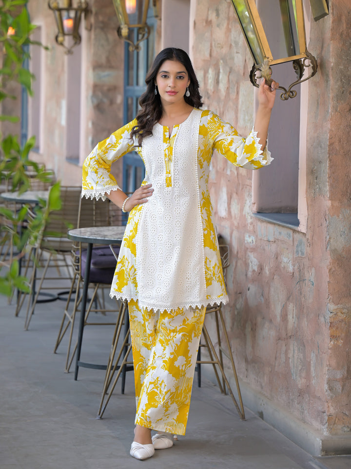 Bali Amber Schiffli Cotton Co-ord Set