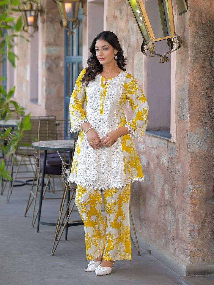 Bali Amber Schiffli Cotton Co-ord Set