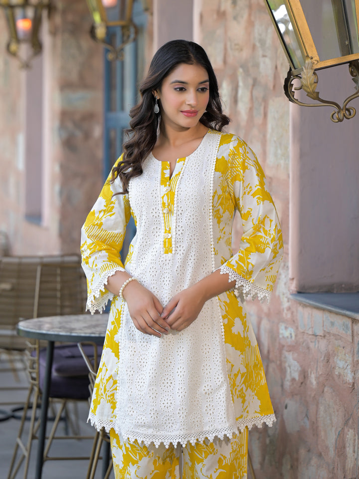 Bali Amber Schiffli Cotton Co-ord Set