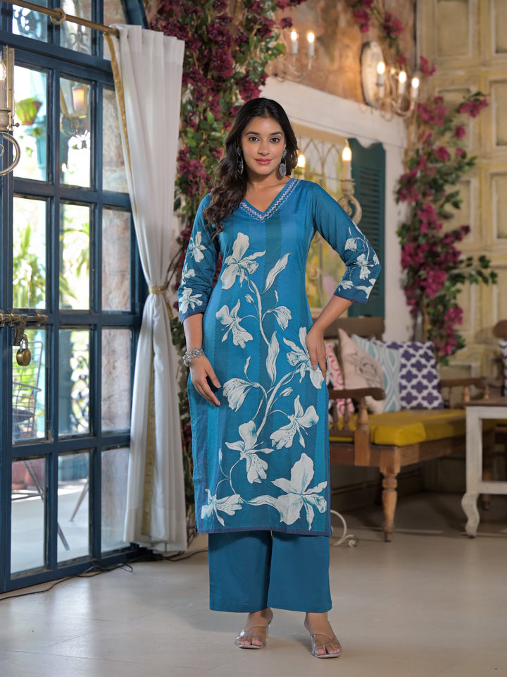 Bali Hibis Cotton Kurta Pant Set