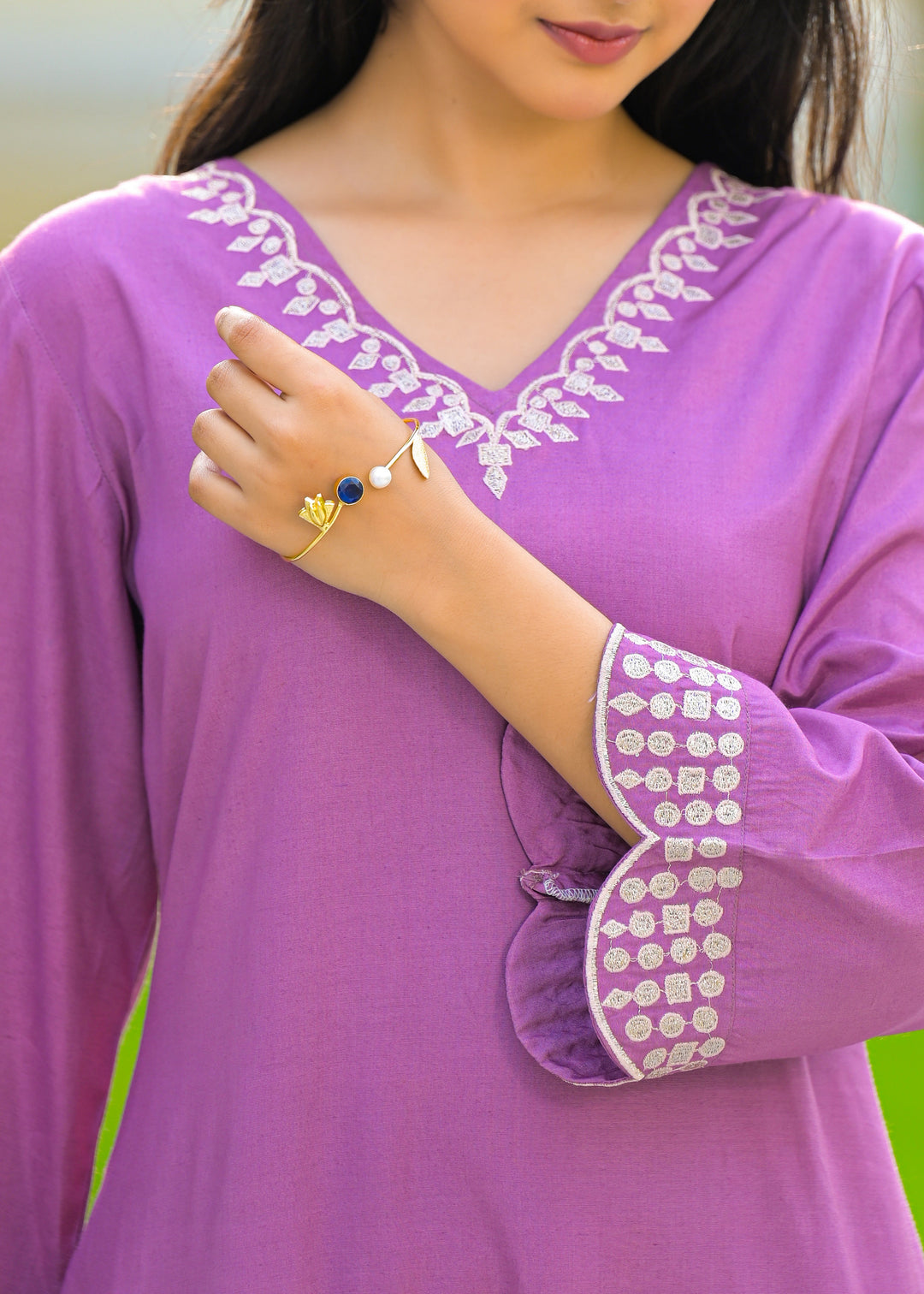 Tina Grape Embroidered Co-ord Set