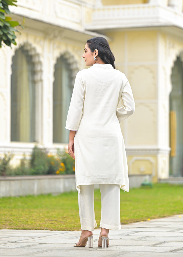 Bela Lavender Embroidered Kurta Pant Set