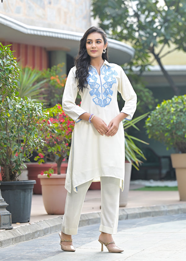 Bela Ice Embroidered Kurta Pant Set