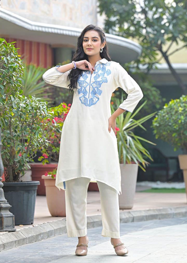 Bela Ice Embroidered Kurta Pant Set