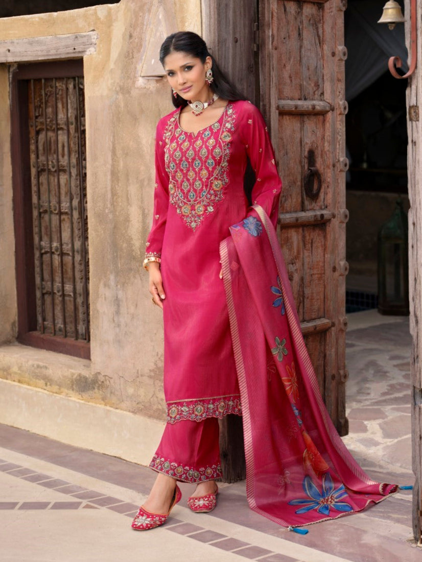 Vishesh rose full work suit set