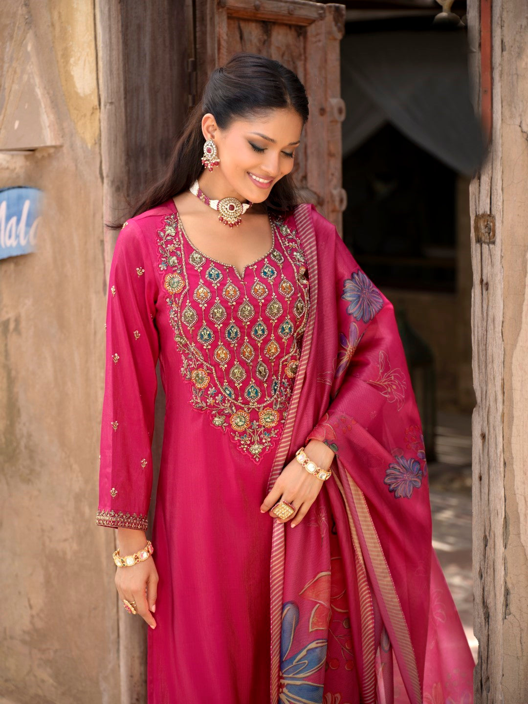 Vishesh rose full work suit set