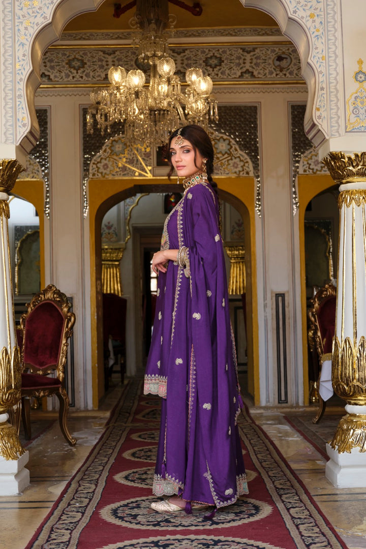 Kasumal Orchid Full Work Gharara Set