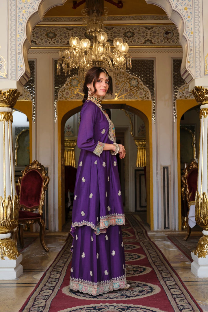 Kasumal Orchid Full Work Gharara Set