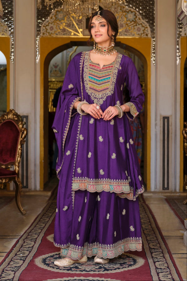 Kasumal Orchid Full Work Gharara Set
