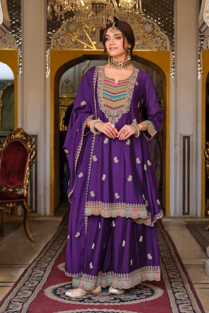 Kasumal Orchid Full Work Gharara Set