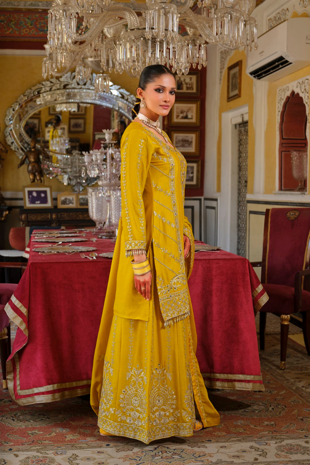 Sambhav amber full work suit set