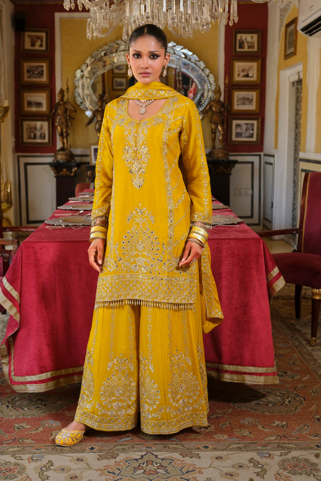 Sambhav amber full work suit set