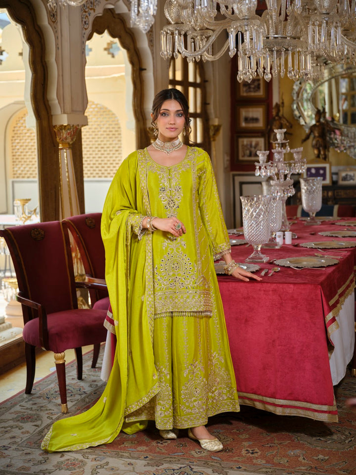 Sambhav fern full work sharara suit set