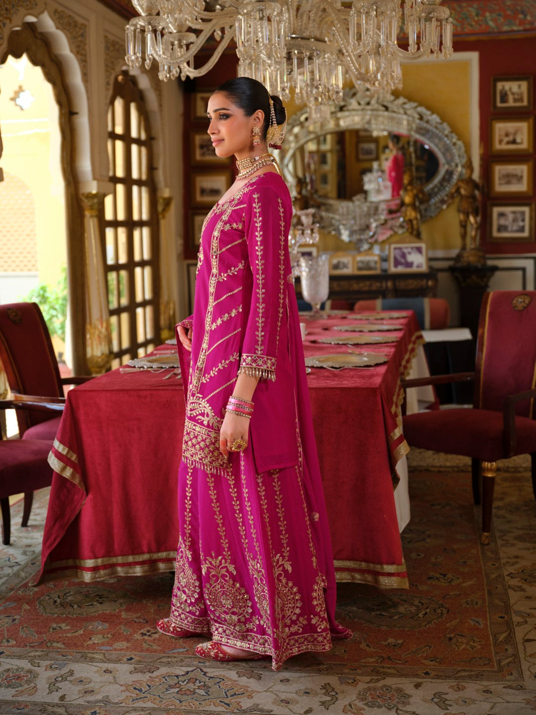 Sambhav rose full work sharara suit set