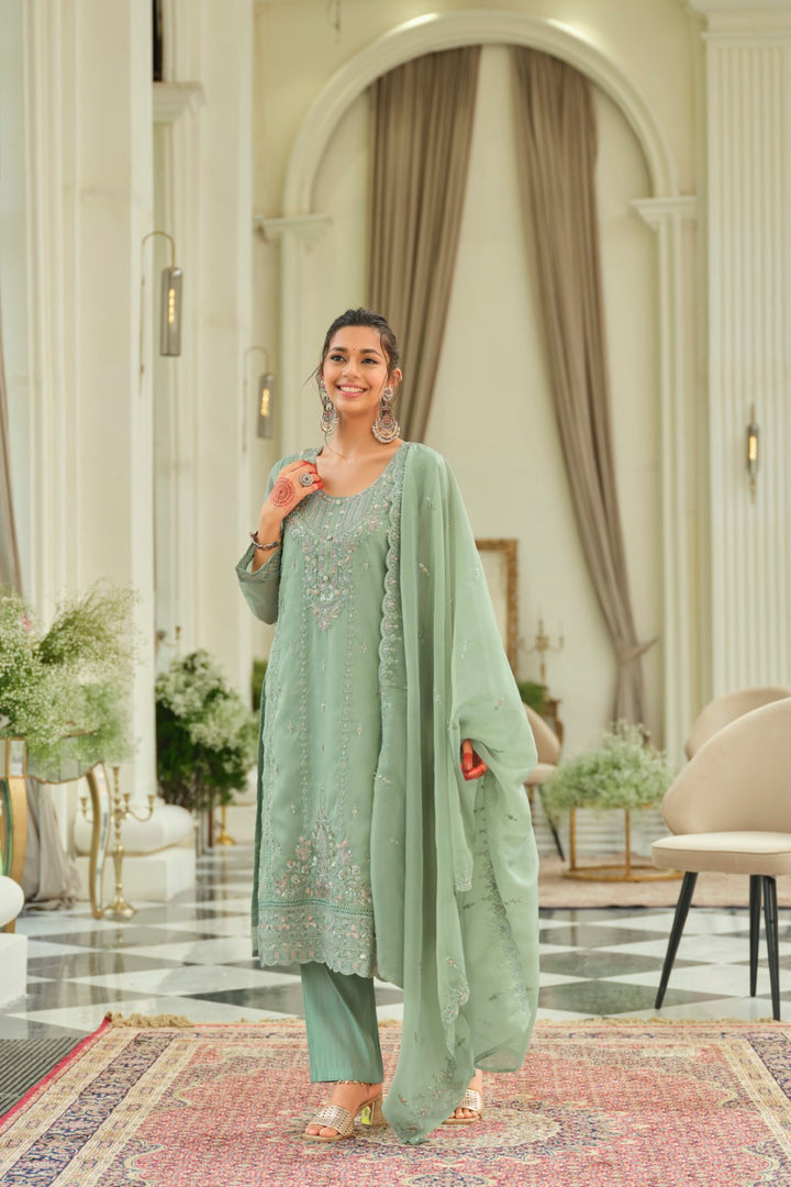 Adab minty full work suit set
