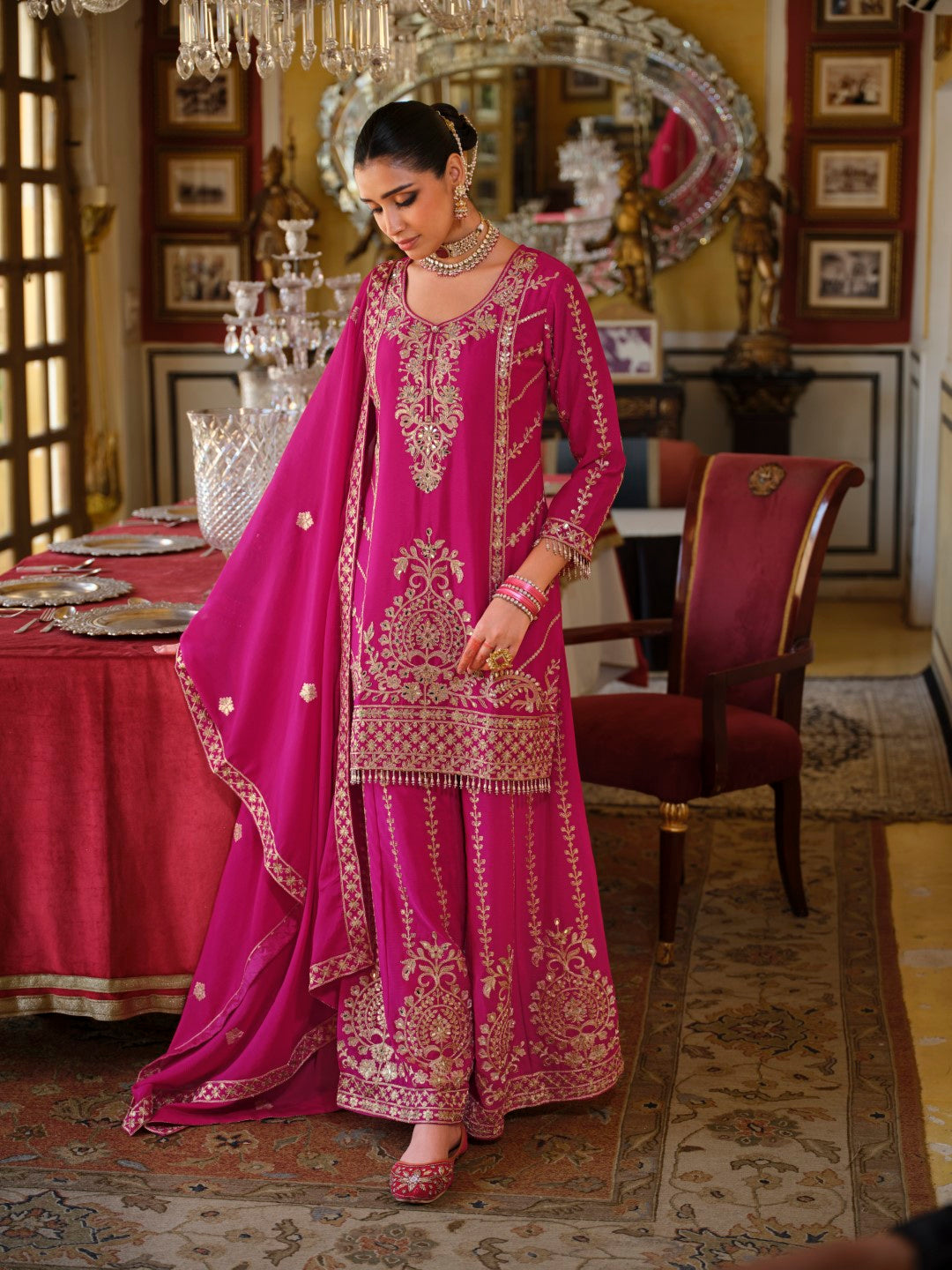 Sambhav rose full work sharara suit set
