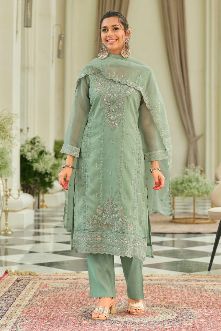 Adab minty full work suit set