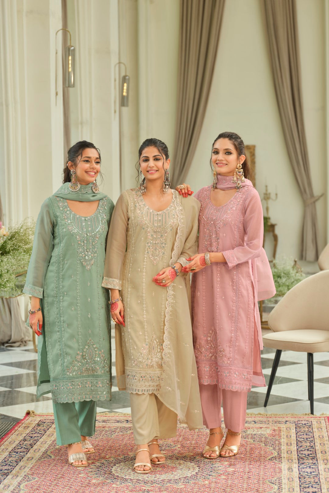 Adab minty full work suit set