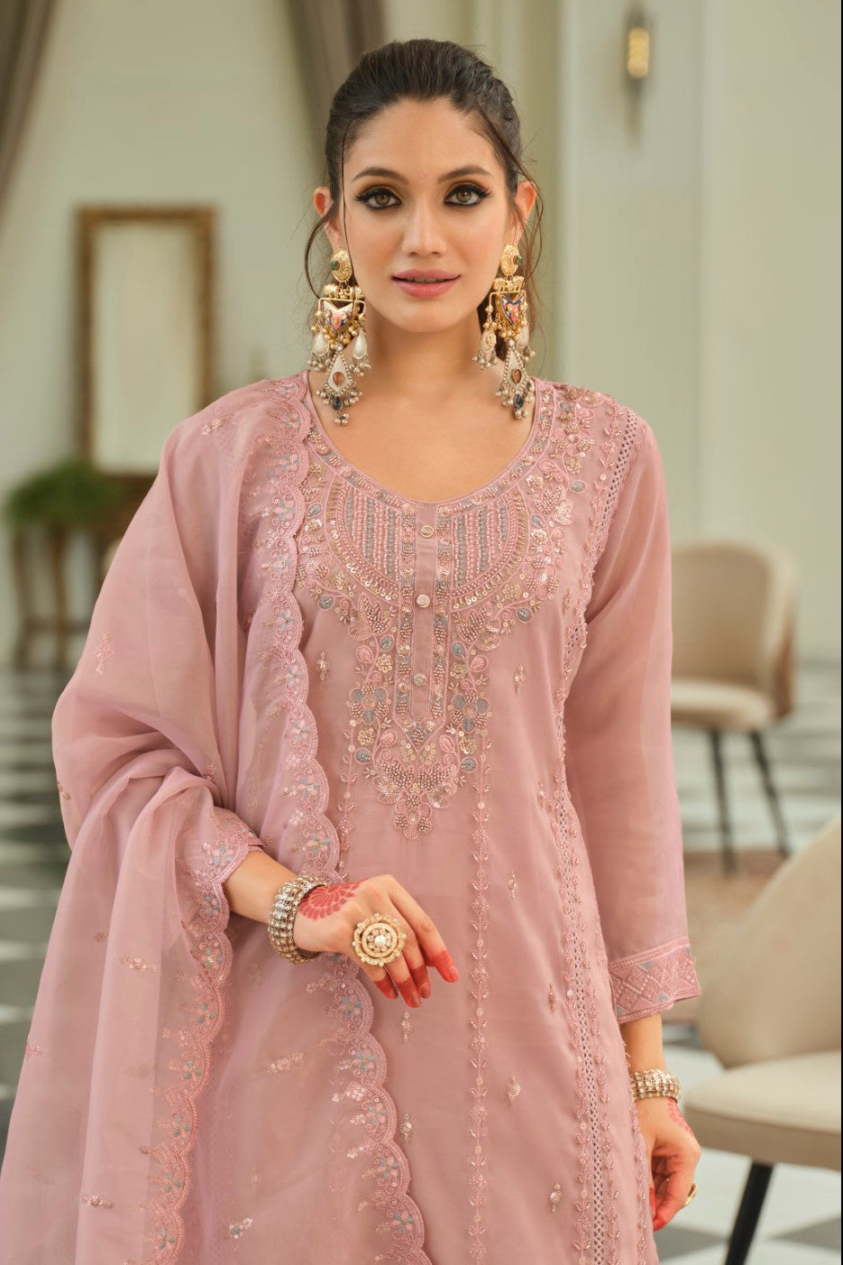 Adab softpink full work suit set