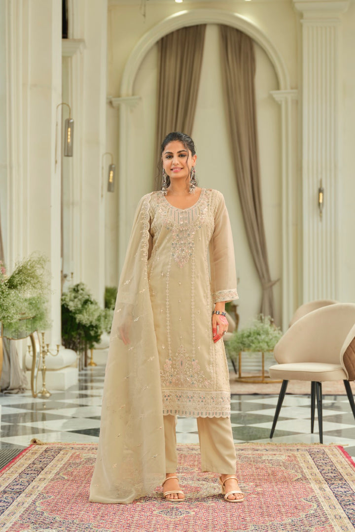 Adab caramel full work suit set