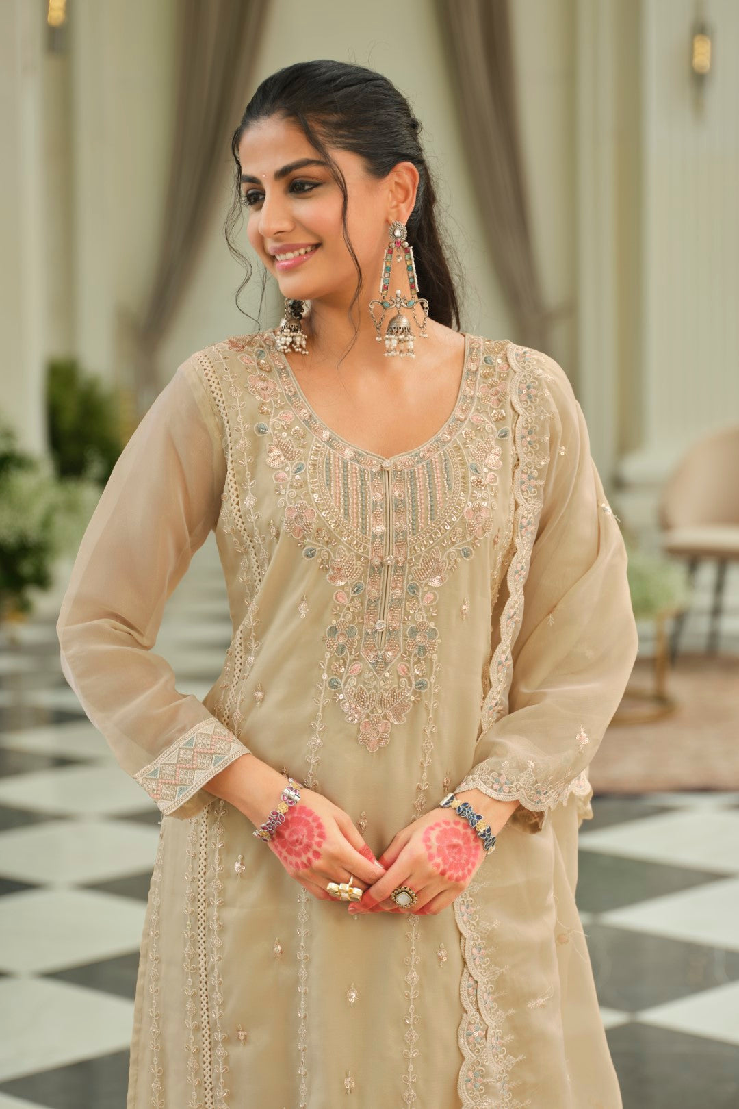 Adab caramel full work suit set