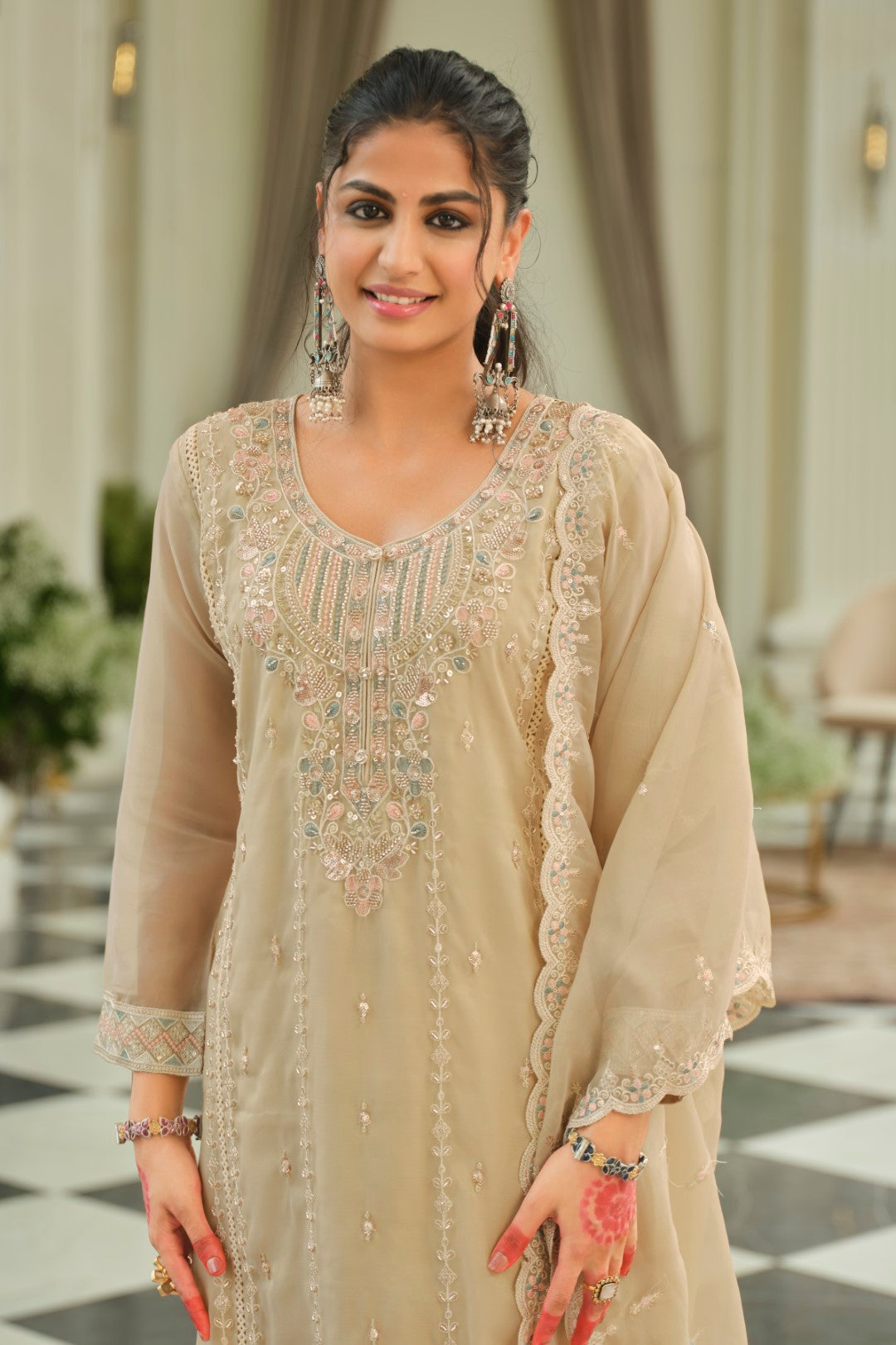 Adab caramel full work suit set