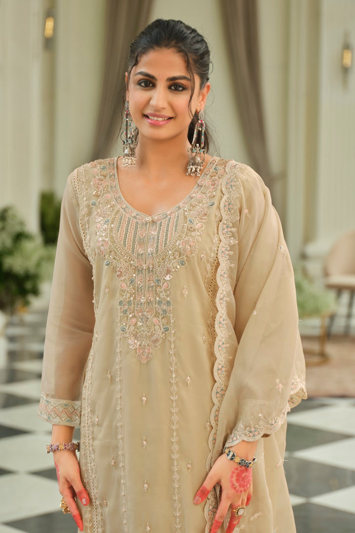 Adab caramel full work suit set