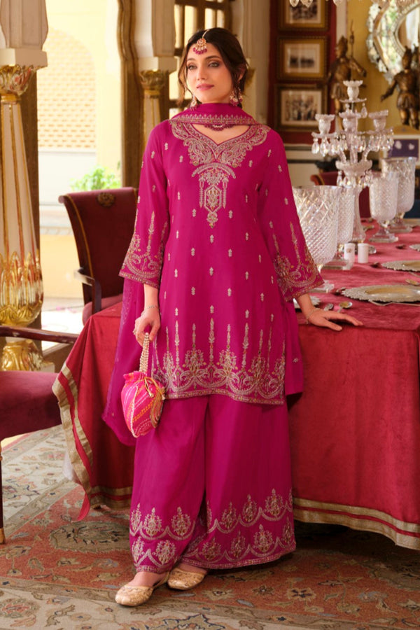 Biswas Rose Full Work Gharara Set