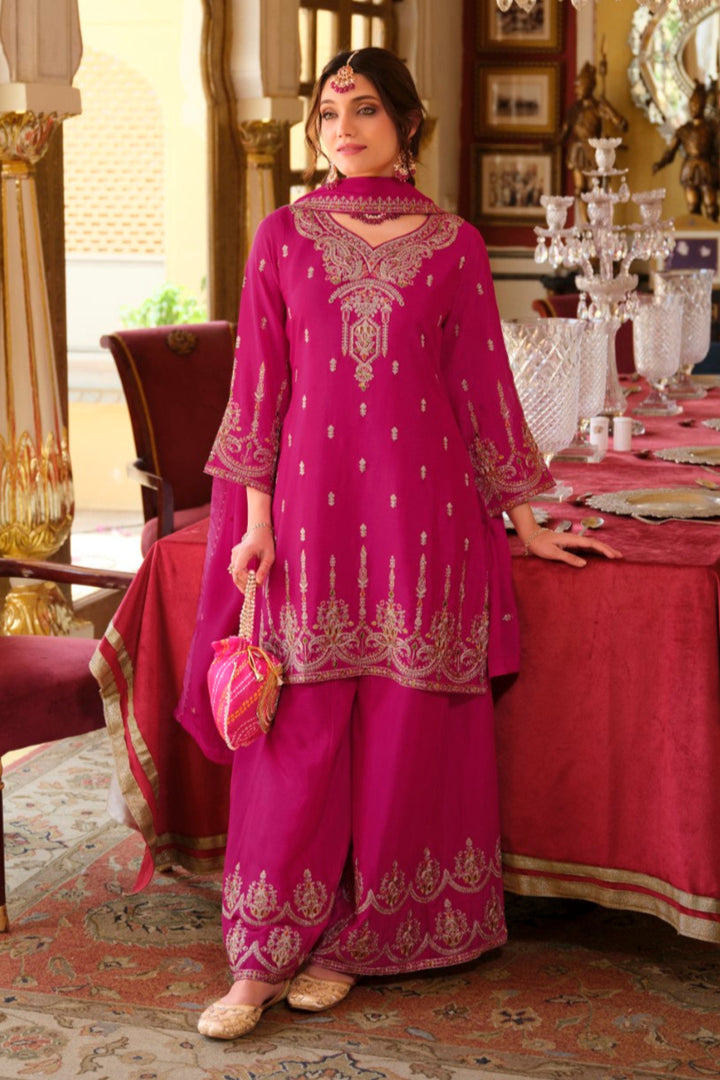 Biswas Rose Full Work Gharara Set