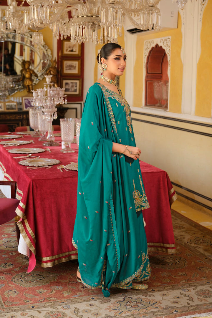 Biswas Peacock Full Work Gharara Set