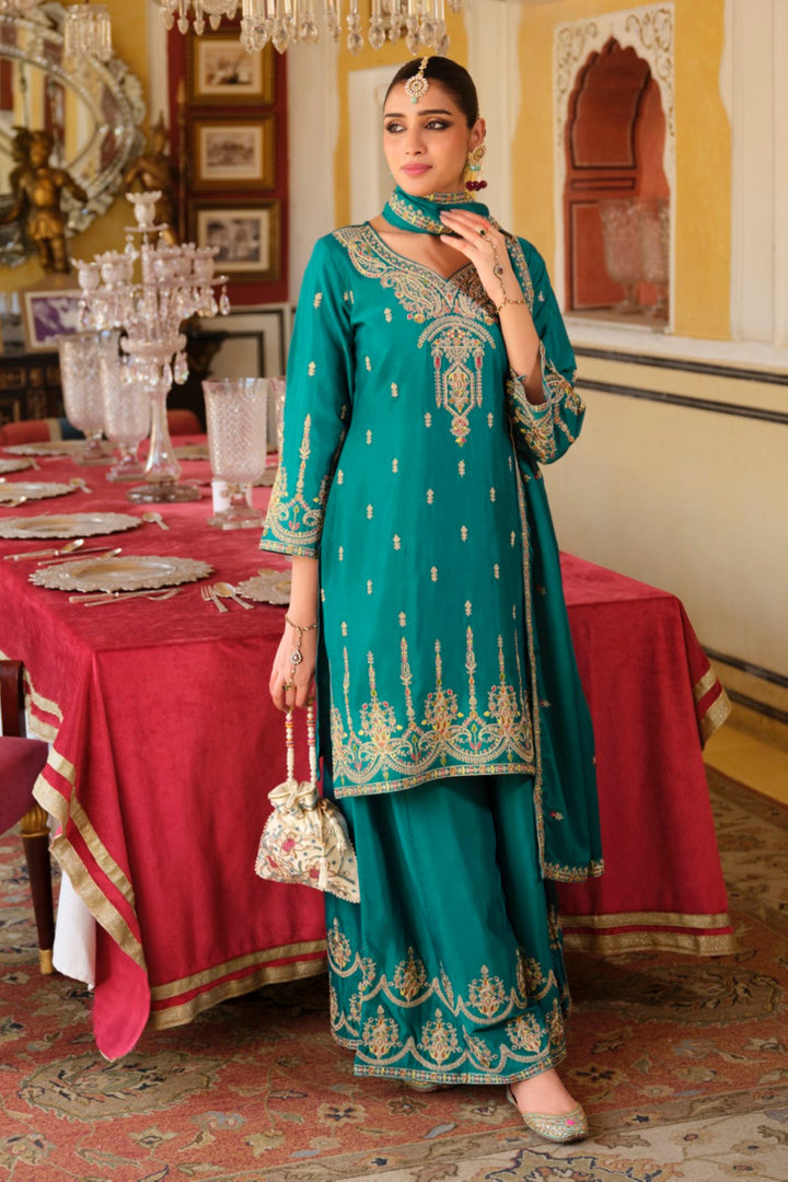 Biswas Peacock Full Work Gharara Set