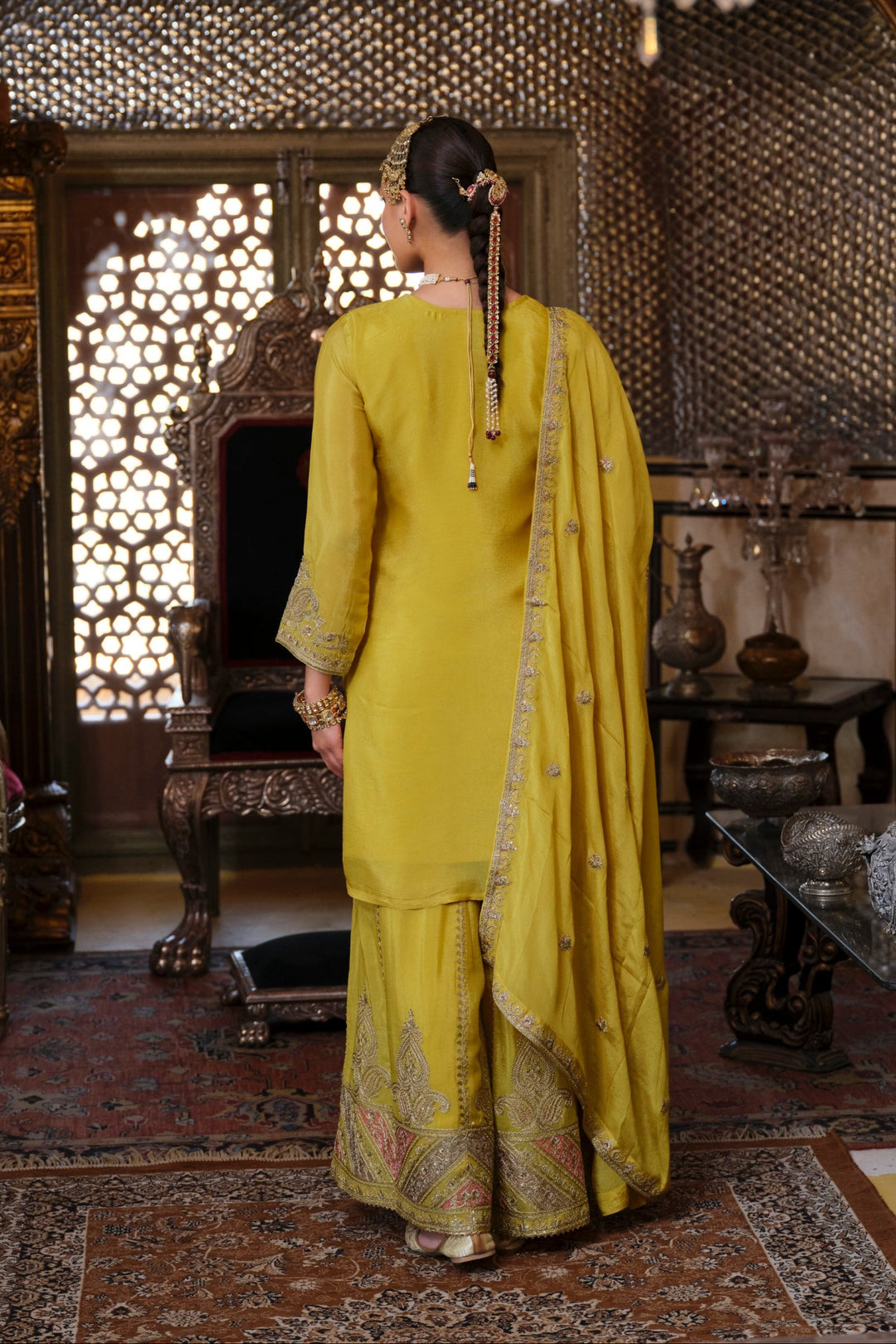 Gunja Lemon full work heavy gharara set