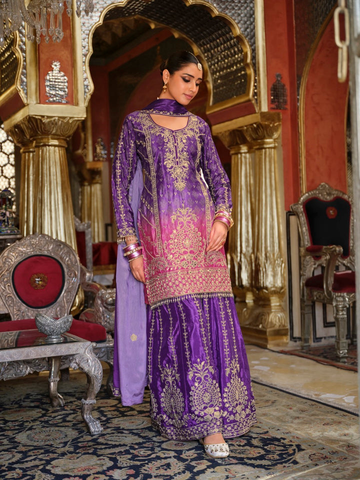 Ragini orchid full work suit set