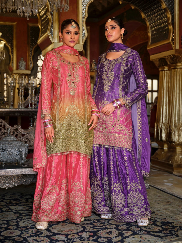 Ragini orchid full work suit set