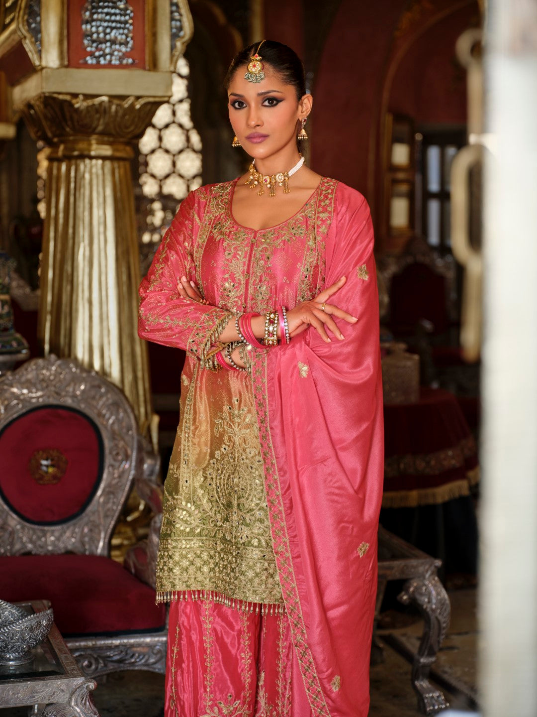 Ragini rose full work suit set