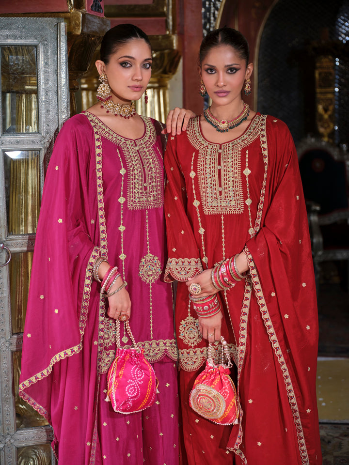 Triyaksha Sindoori Full work heavy suit set