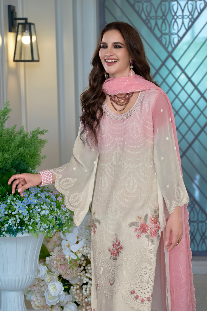Kaynat Soft Pink Full Work Heavy Suit Set