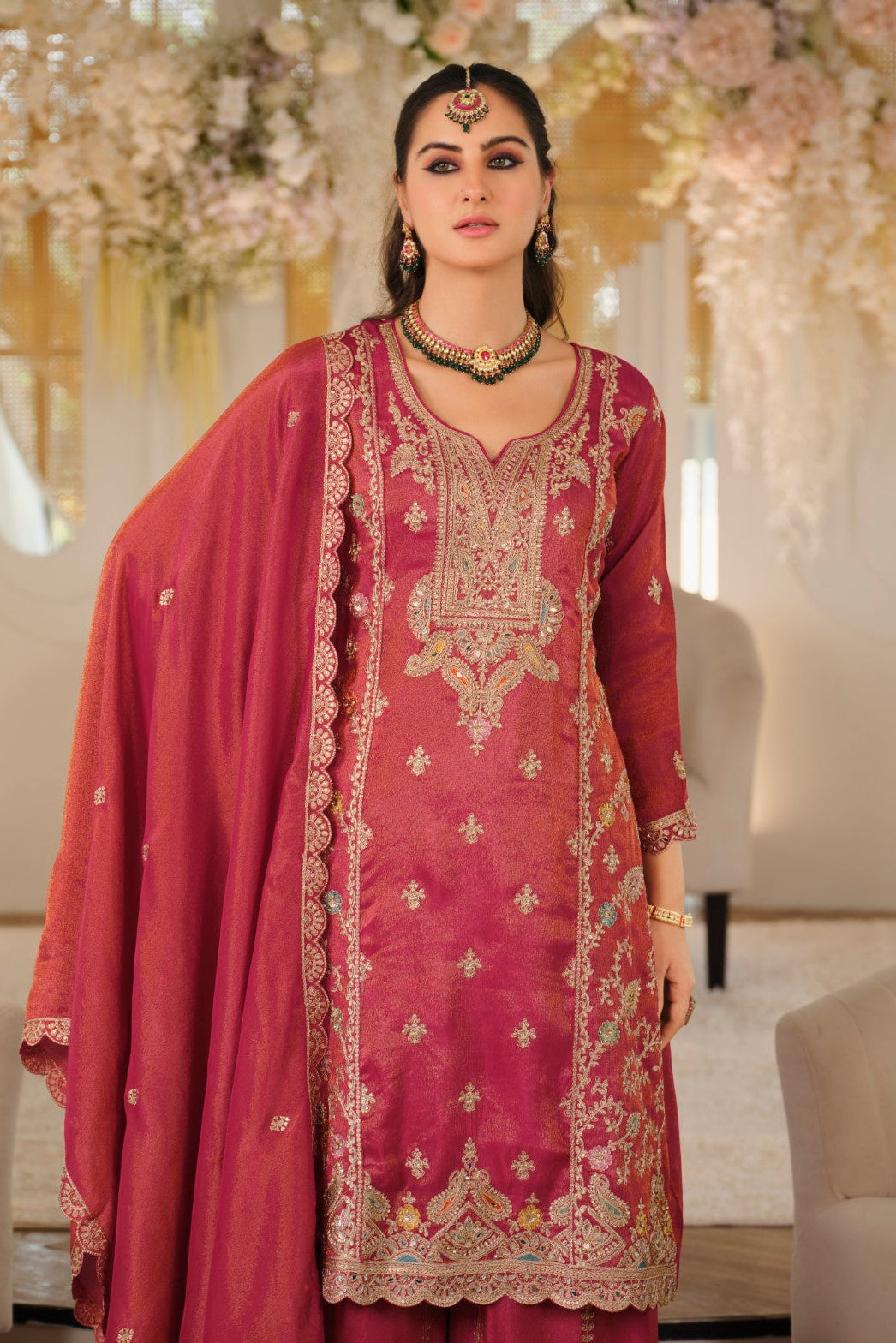 Areesa Scarlet Full Work Suit Set