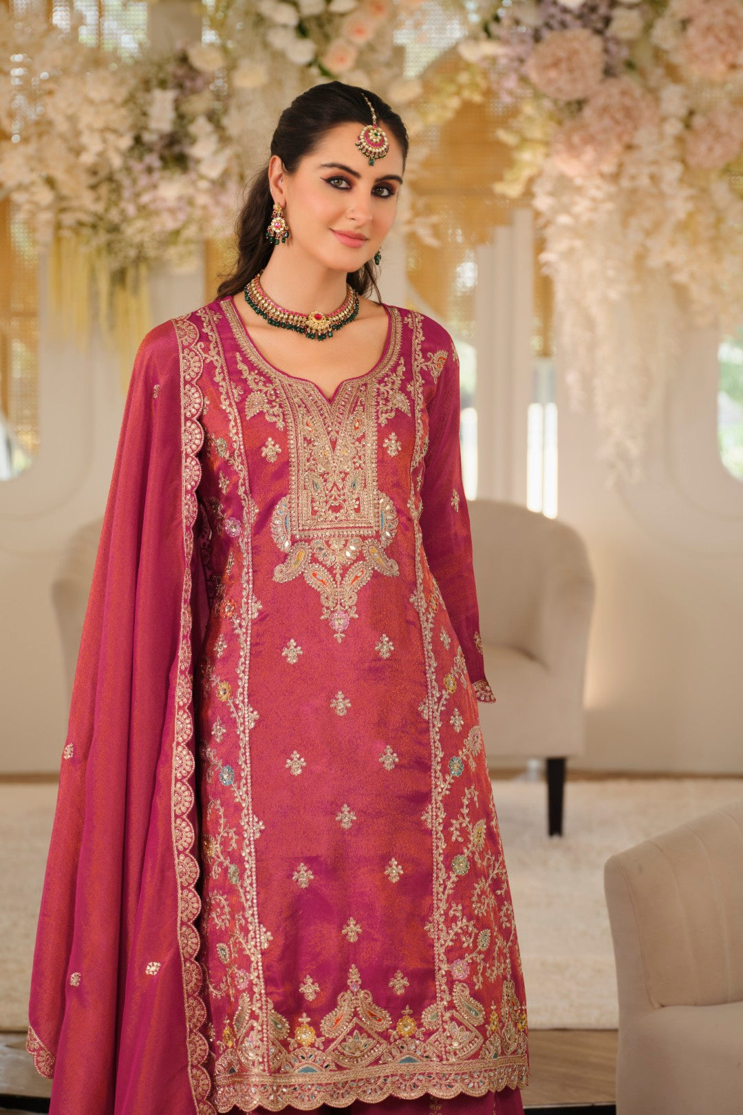 Areesa Scarlet Full Work Suit Set