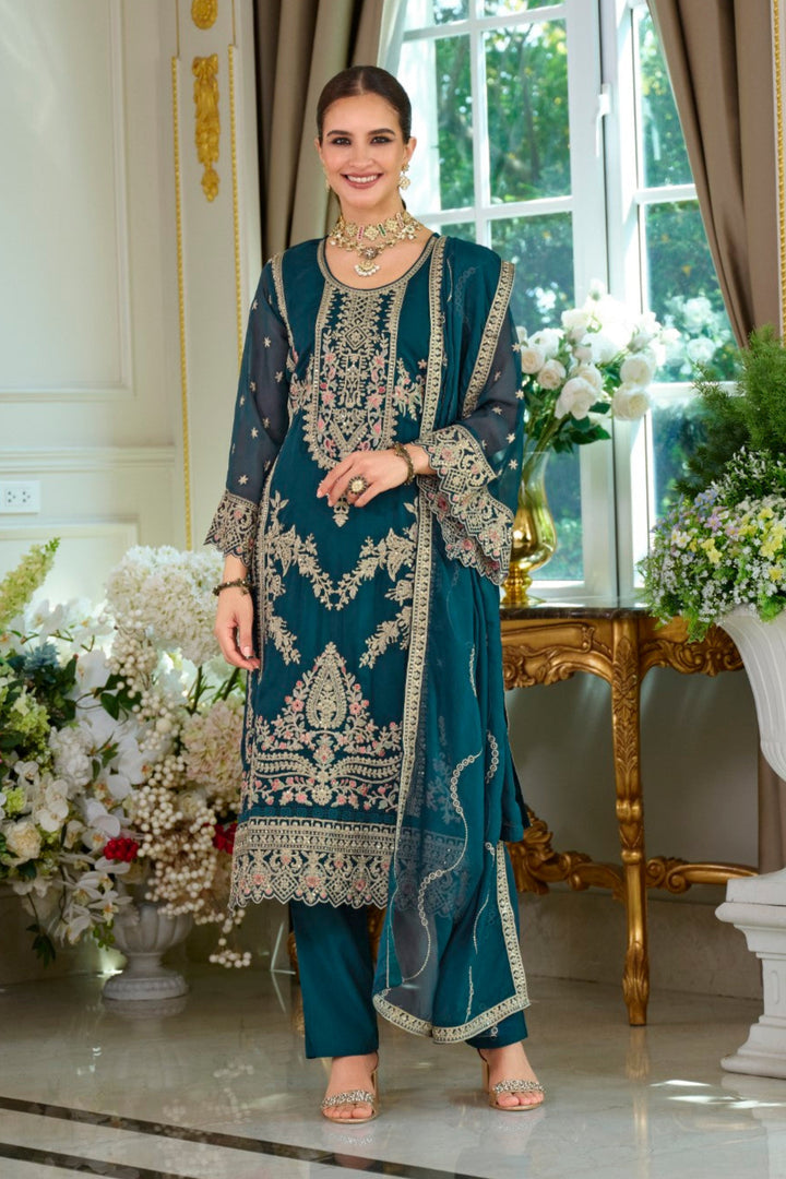 Ramneek Azure Full Work Suit Set