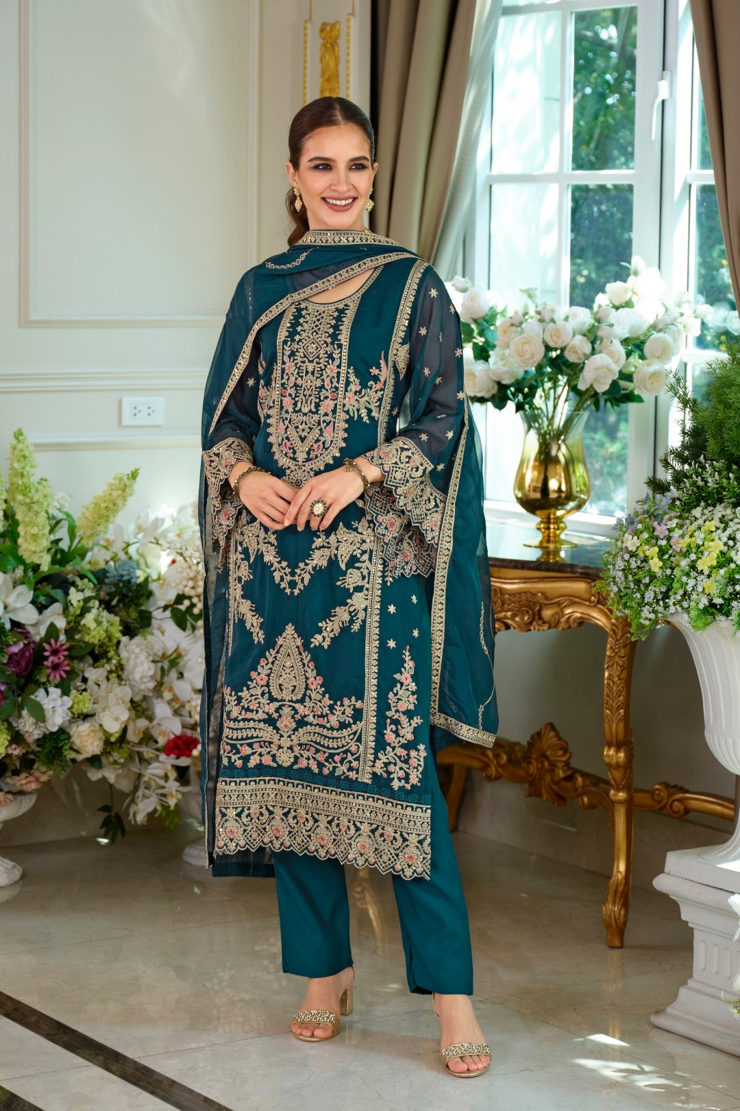 Ramneek Azure Full Work Suit Set