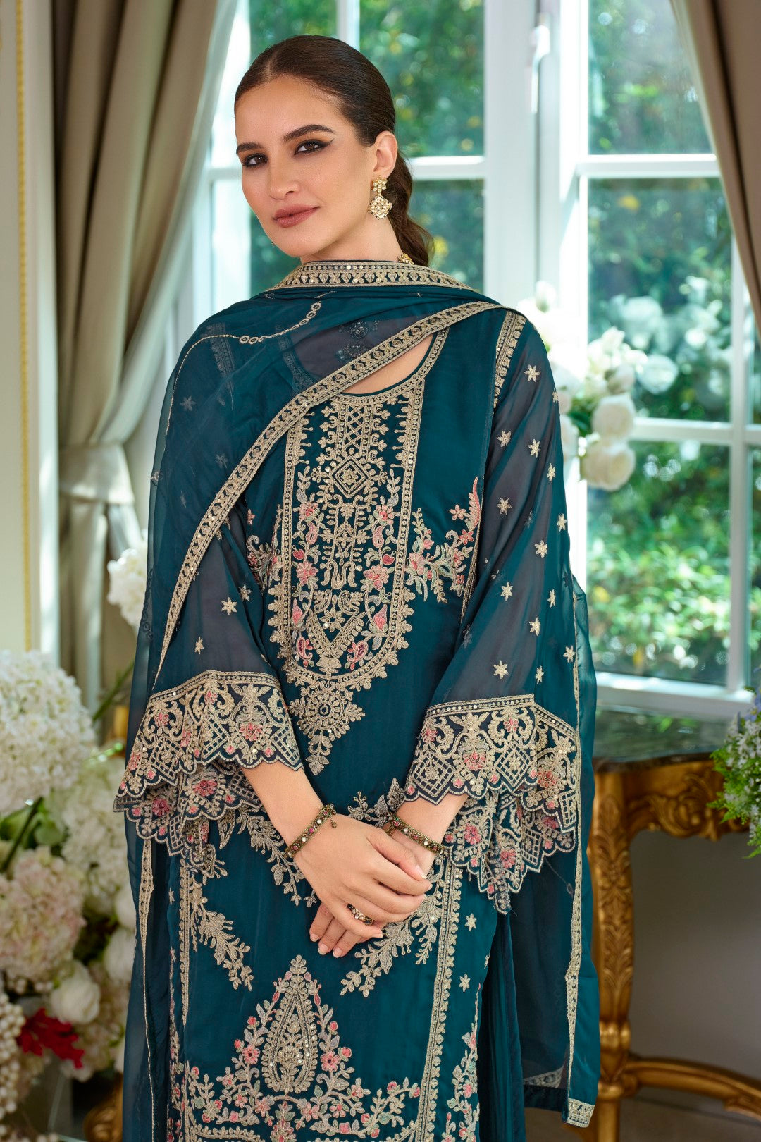 Ramneek Azure Full Work Suit Set