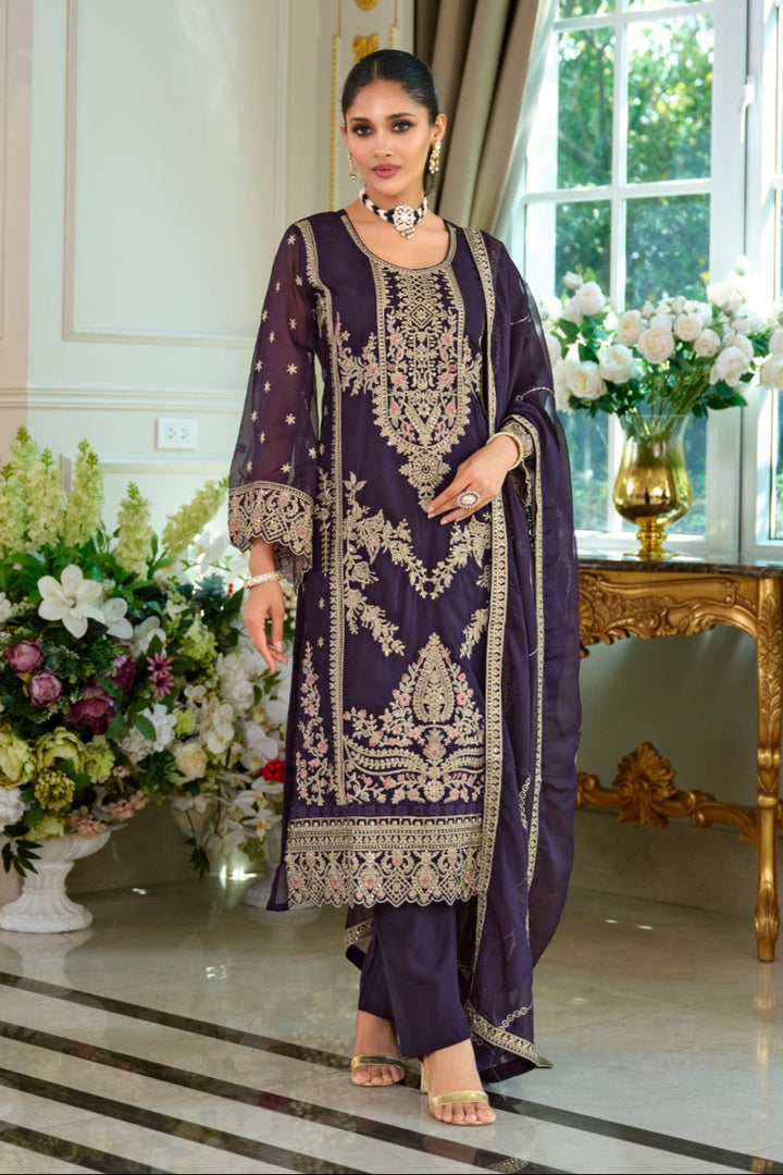 Ramneek orchid full work suit set