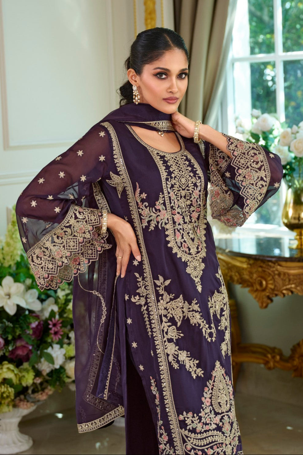 Ramneek orchid full work suit set