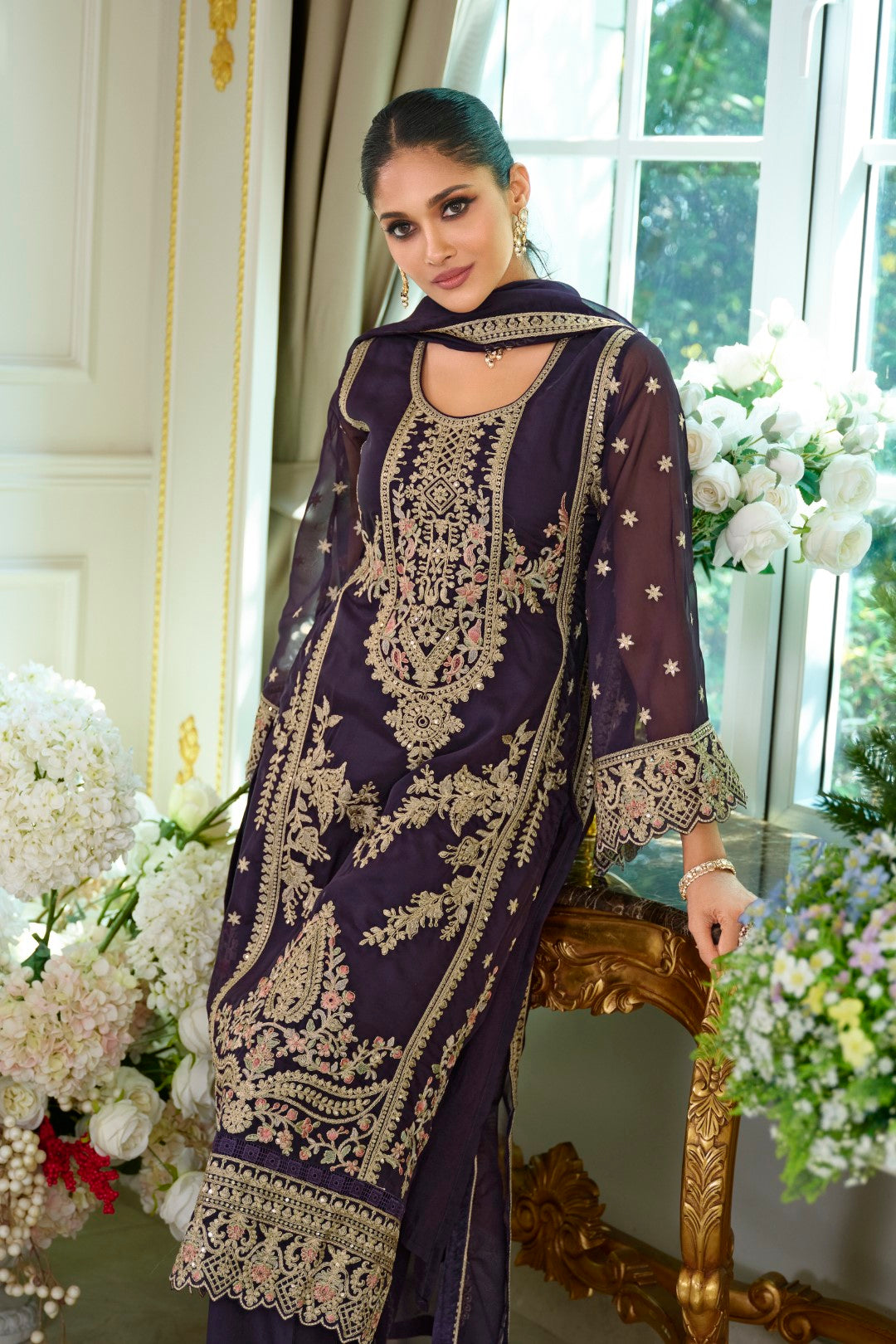 Ramneek orchid full work suit set