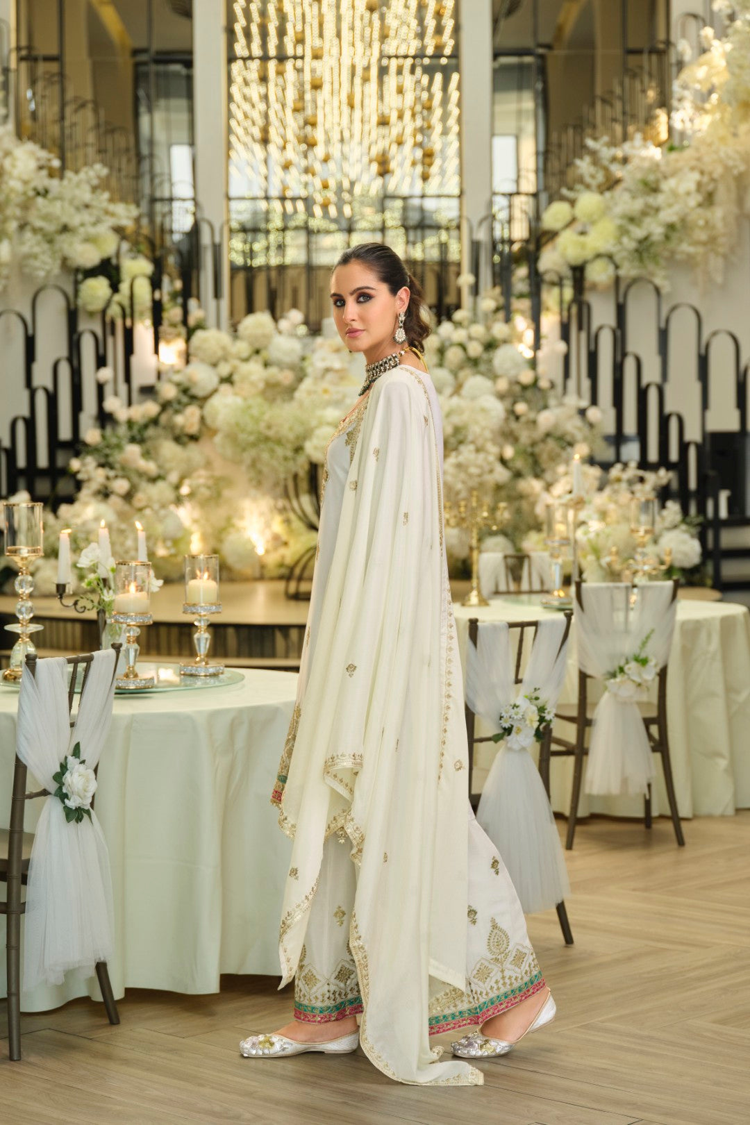 Areesa Daisy Full Work Gharara Suit Set