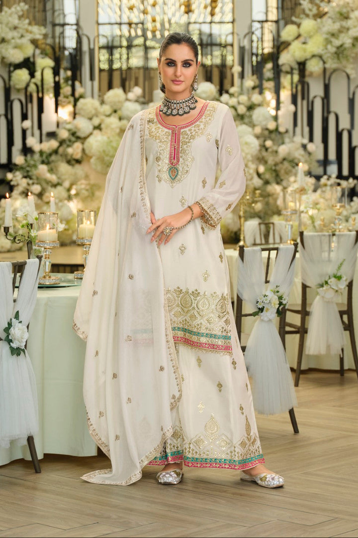 Areesa Daisy Full Work Gharara Suit Set